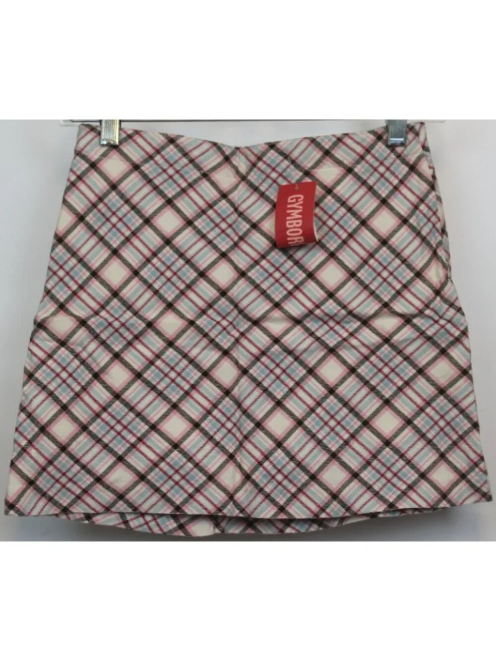 2008 Gymboree Winter Snowflake Button Plaid Tartan Skorts sz 4 Adjustable Waist